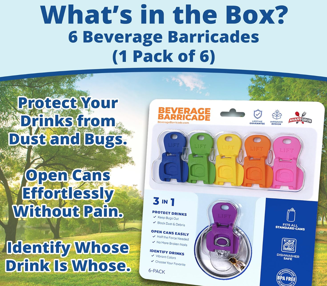 Soda Can Opener & Cap (Pack of 6)